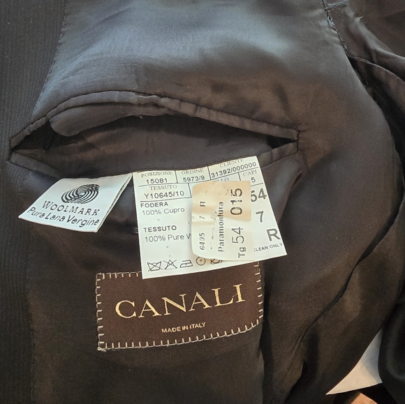 CANALI MEN'S SUIT JACKET BLACK CHEST SIZE 46 MADE IN ITALY 🇮🇹 - Picture 10 of 12